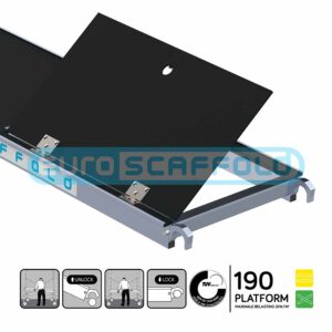 Platform carbon 1.90m met luik