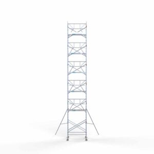 Ext. Standaard rolsteiger carbon vloer 135x190x13,2m werkhoogte enkele voorloopleuning