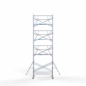 Standaard rolsteiger 135x250x9,2m werkhoogte enkele voorloopleuning