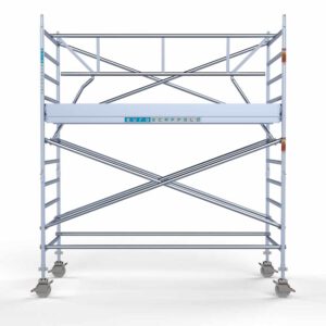 Standaard rolsteiger 135x305x4,2m werkhoogte enkele voorloopleuning
