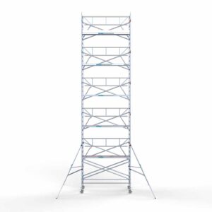 Ext. Standaard rolsteiger carbon vloer 135x305x12,2m werkhoogte enkele voorloopleuning