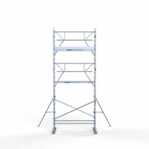 Ext. Standaard rolsteiger carbon vloer 90x250x7,2m werkhoogte enkele voorloopleuning