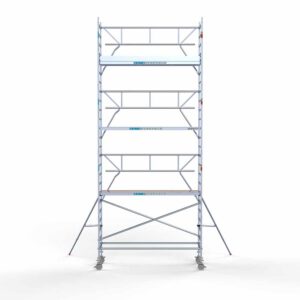 Standaard rolsteiger 90x305x8,2m werkhoogte enkele voorloopleuning