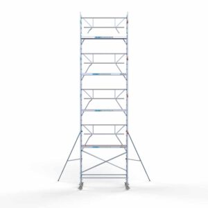 Standaard rolsteiger 90x250x10,2m werkhoogte enkele voorloopleuning