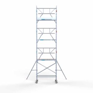 Ext. Standaard rolsteiger carbon vloer 75x190x8,2m werkhoogte enkele voorloopleuning