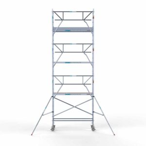 Ext. Standaard rolsteiger carbon vloer 75x250x8,2m werkhoogte enkele voorloopleuning