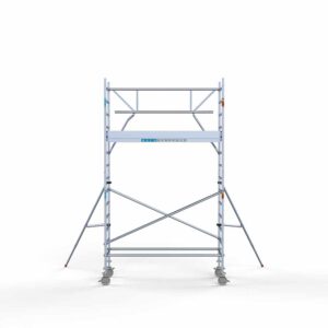 Standaard rolsteiger 90x250x5,2m werkhoogte enkele voorloopleuning