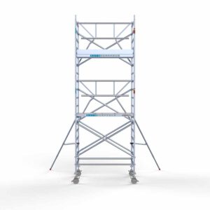 Ext. Standaard rolsteiger carbon vloer 135x190x6,2m werkhoogte enkele voorloopleuning