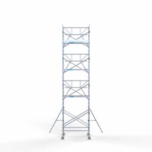 Standaard rolsteiger 135x190x9,2m werkhoogte enkele voorloopleuning