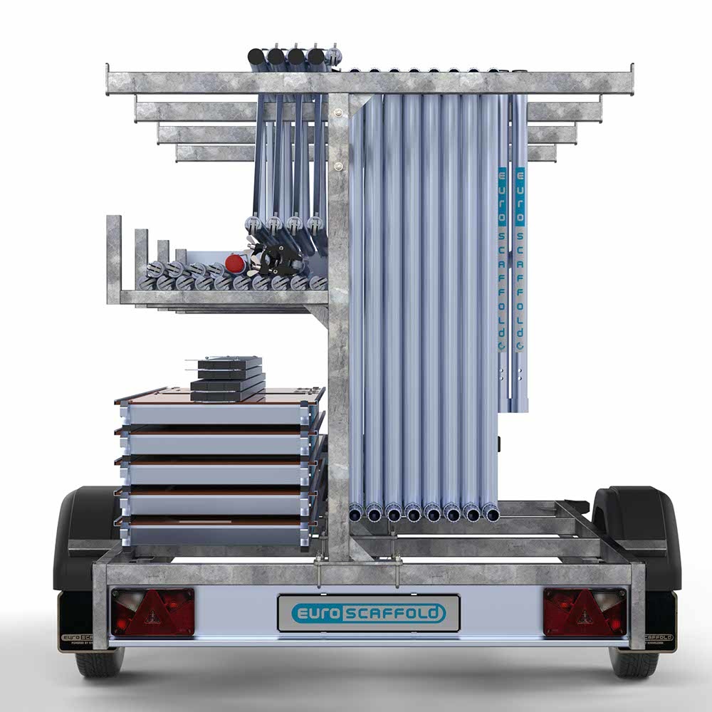 Steigeraanhanger 250 + Ext. Standaard rolsteiger 135x190x7,2m werkhoogte dubbele voorloopleuning - Afbeelding 4