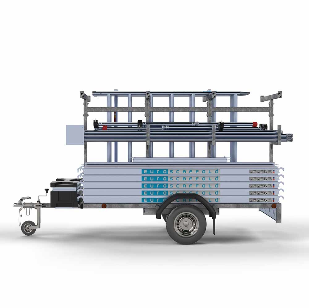 Steigeraanhanger 250 + Ext. Standaard rolsteiger 135x190x9,2m werkhoogte dubbele voorloopleuning - Afbeelding 4