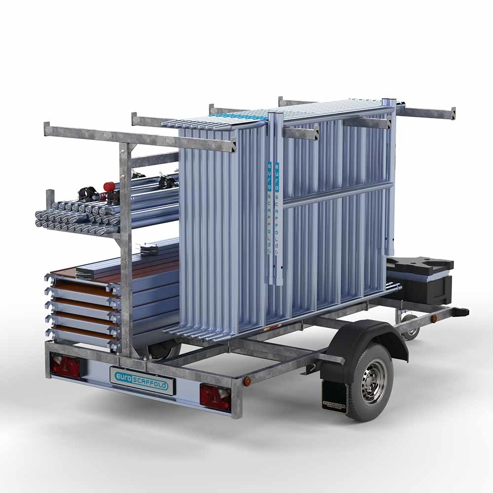 Steigeraanhanger 250 + Ext. Standaard rolsteiger 135x190x9,2m werkhoogte dubbele voorloopleuning - Afbeelding 5