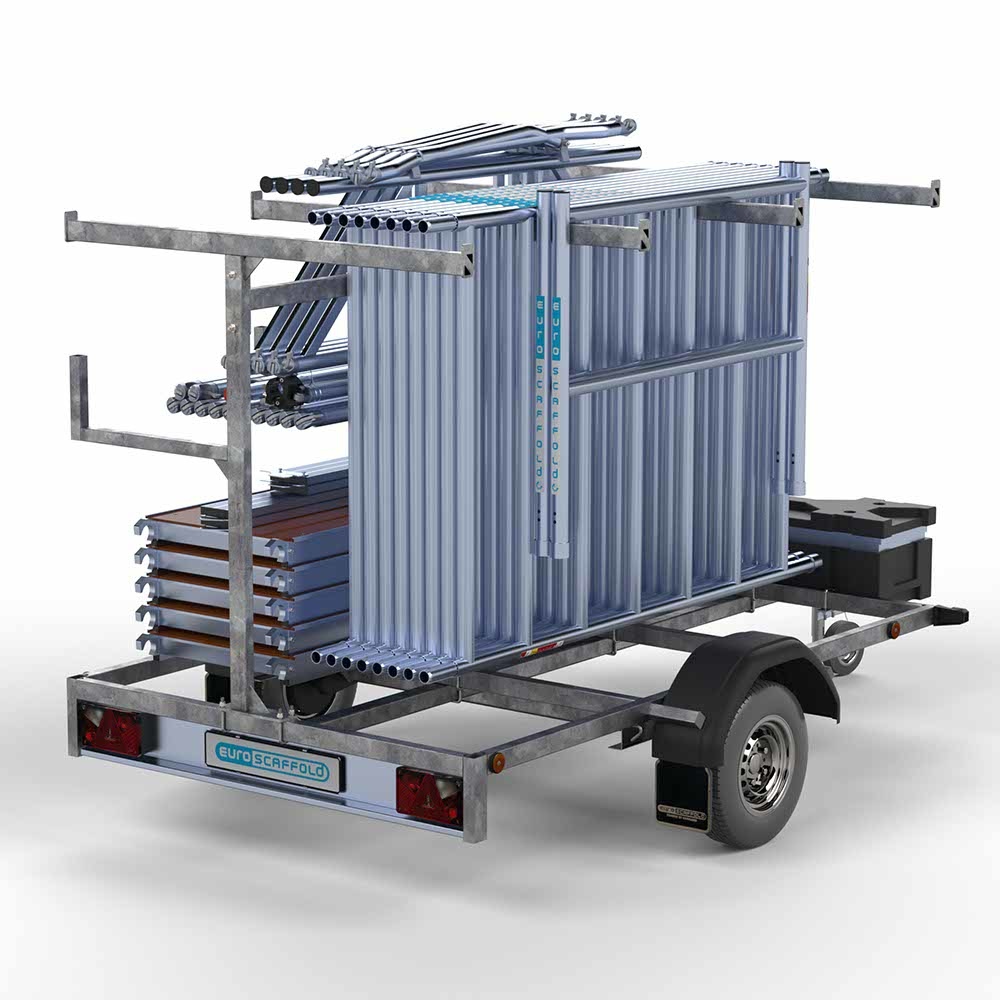 Steigeraanhanger 250 + Ext. Standaard rolsteiger 135x190x7,2m werkhoogte dubbele voorloopleuning - Afbeelding 5