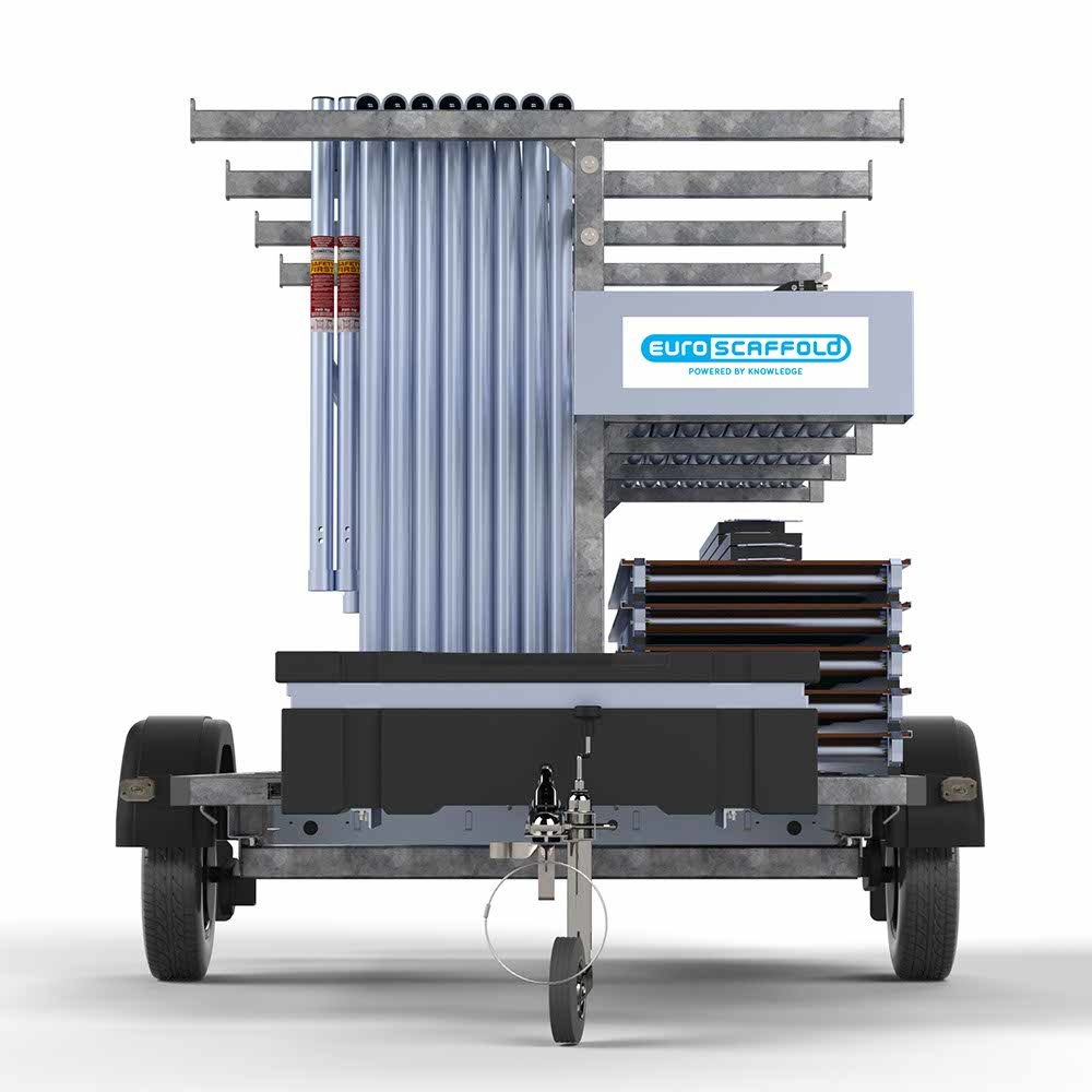 Steigeraanhanger 250 + Ext. Standaard rolsteiger carbon vloer 135x250x8,2m werkhoogte - Afbeelding 4