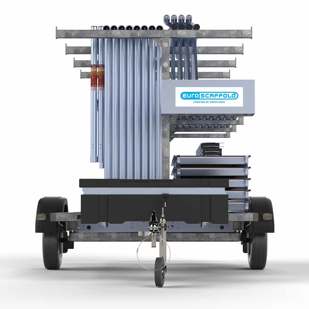 Steigeraanhanger 250 + Ext. Standaard rolsteiger 135x190x7,2m werkhoogte dubbele voorloopleuning - Afbeelding 3